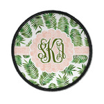 Tropical Leaves Iron On Round Patch w/ Monogram