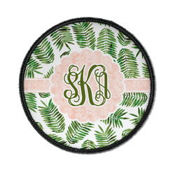 Tropical Leaves Iron On Round Patch w/ Monogram