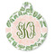 Tropical Leaves Round Pet ID Tag (Personalized)