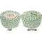 Tropical Leaves Round Pouf Ottoman (Top and Bottom)