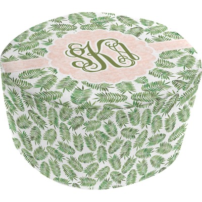 Tropical Leaves Round Pouf Ottoman (Personalized)