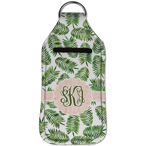 Tropical Leaves Sanitizer Holder Keychain - Large (Front)
