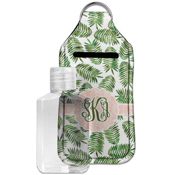 Custom Tropical Leaves Hand Sanitizer & Keychain Holder - Large (Personalized)