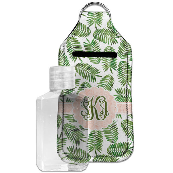 Tropical Leaves Sanitizer Holder Keychain - Large with Case