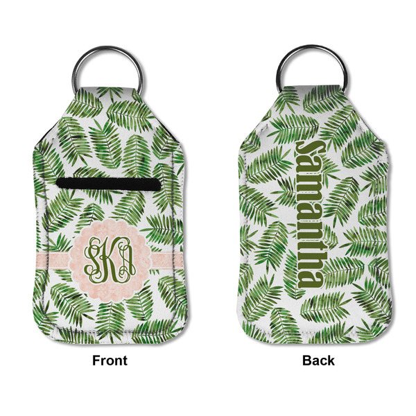 Tropical Leaves Sanitizer Holder Keychain - Small APPROVAL (Flat)