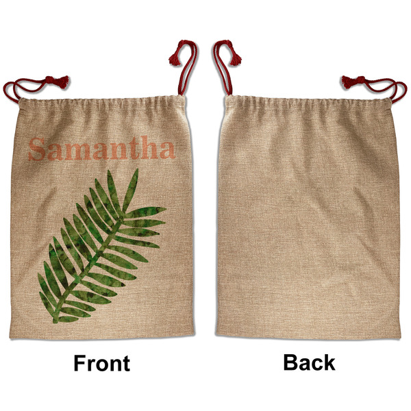 Tropical Leaves Santa Bag - Approval - Front