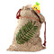 Tropical Leaves Santa Bag - Front (stuffed w toys) PARENT