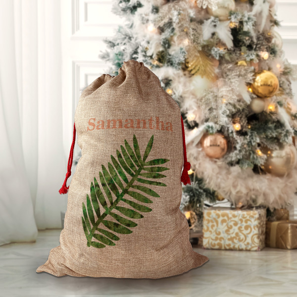 Tropical Leaves Santa Bag - Lifestyle