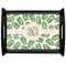 Tropical Leaves Black Wooden Tray - Large (Personalized)