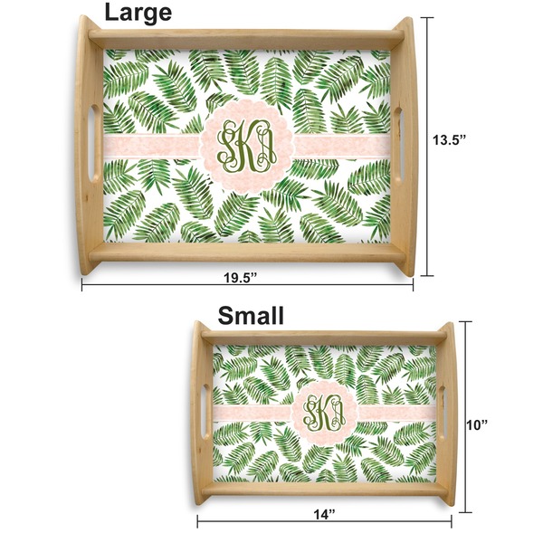 Tropical Leaves Serving Tray Wood Sizes