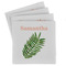Tropical Leaves Set of 4 Sandstone Coasters - Front View