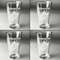 Tropical Leaves Set of Four Engraved Beer Glasses - Individual View