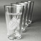 Tropical Leaves Pint Glasses - Engraved (Set of 4) (Personalized)