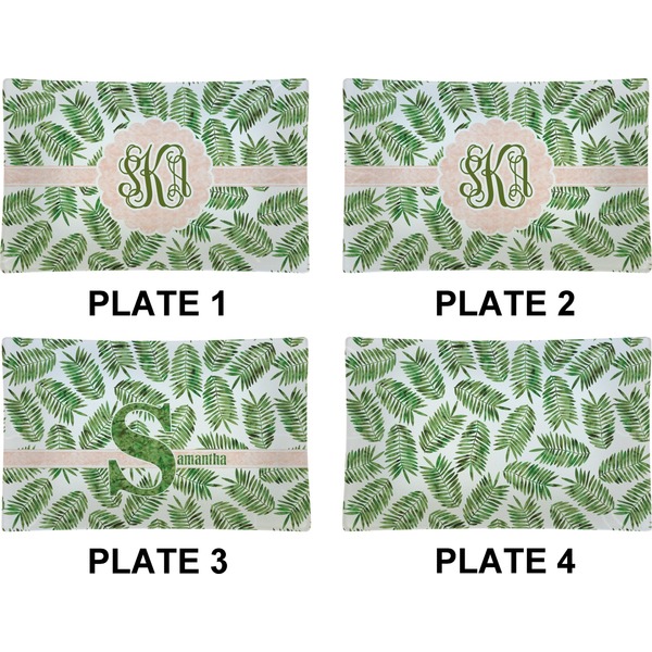 Tropical Leaves Set of Rectangular Dinner Plates (Approval)