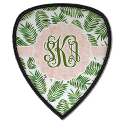 Tropical Leaves Iron on Shield Patch A w/ Monogram