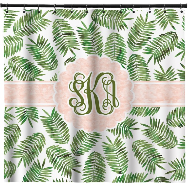 Custom Tropical Leaves Shower Curtain - 71" x 74" (Personalized)