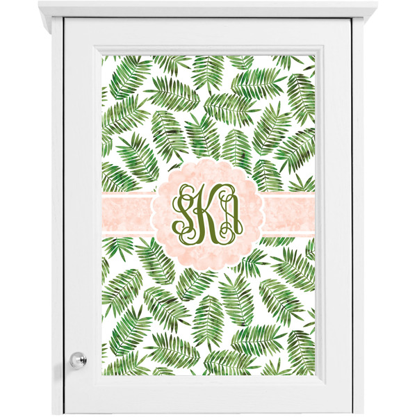 Tropical Leaves Single White Cabinet Decal
