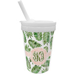 Tropical Leaves Sippy Cup with Straw (Personalized)