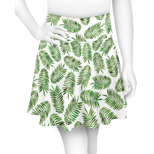 Custom Tropical Leaves Skater Skirt - X Large