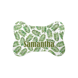Tropical Leaves Bone Shaped Dog Food Mat (Small) (Personalized)