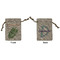 Tropical Leaves Small Burlap Gift Bag - Front and Back
