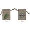 Tropical Leaves Small Burlap Gift Bag - Front & Back (Personalized)