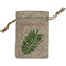 Tropical Leaves Small Burlap Gift Bag - Front