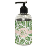 Tropical Leaves Plastic Soap / Lotion Dispenser (8 oz - Small - Black) (Personalized)