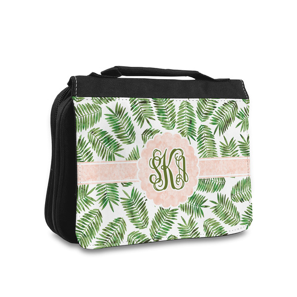 Custom Tropical Leaves Toiletry Bag - Small (Personalized)