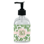 Tropical Leaves Glass Soap & Lotion Bottle - Single Bottle (Personalized)