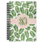 Tropical Leaves Spiral Notebook - 7x10 w/ Monogram
