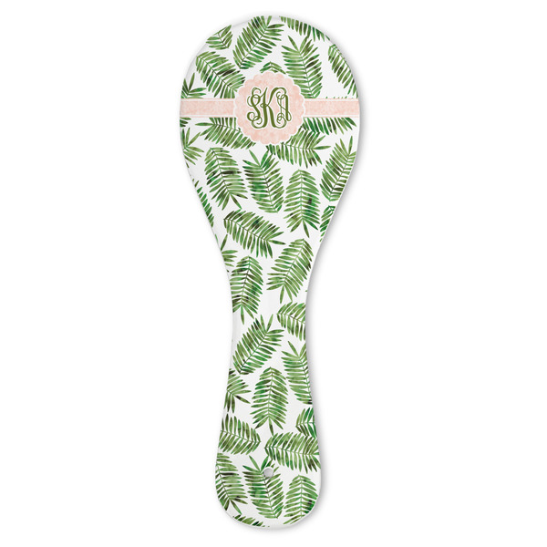 Custom Tropical Leaves Ceramic Spoon Rest (Personalized)