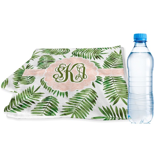 Custom Tropical Leaves Sports & Fitness Towel (Personalized)