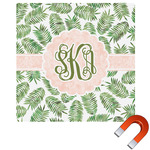 Tropical Leaves Square Car Magnet - 6" (Personalized)