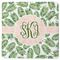 Tropical Leaves Square Rubber Backed Coaster (Personalized)