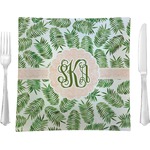 Tropical Leaves Glass Square Lunch / Dinner Plate 9.5" (Personalized)