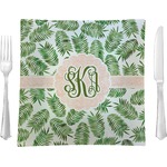 Tropical Leaves 9.5" Glass Square Lunch / Dinner Plate- Single or Set of 4 (Personalized)