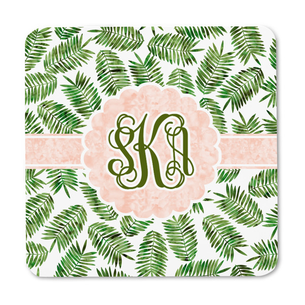 Tropical Leaves Square Fridge Magnet - FRONT