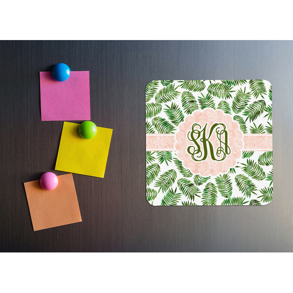 Tropical Leaves Square Fridge Magnet - LIFESTYLE