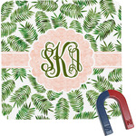 Tropical Leaves Square Fridge Magnet (Personalized)
