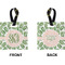 Tropical Leaves Square Luggage Tag (Front + Back)