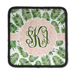 Tropical Leaves Iron On Square Patch w/ Monogram