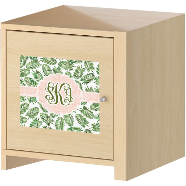 Tropical Leaves Square Wall Decal on Wooden Cabinet