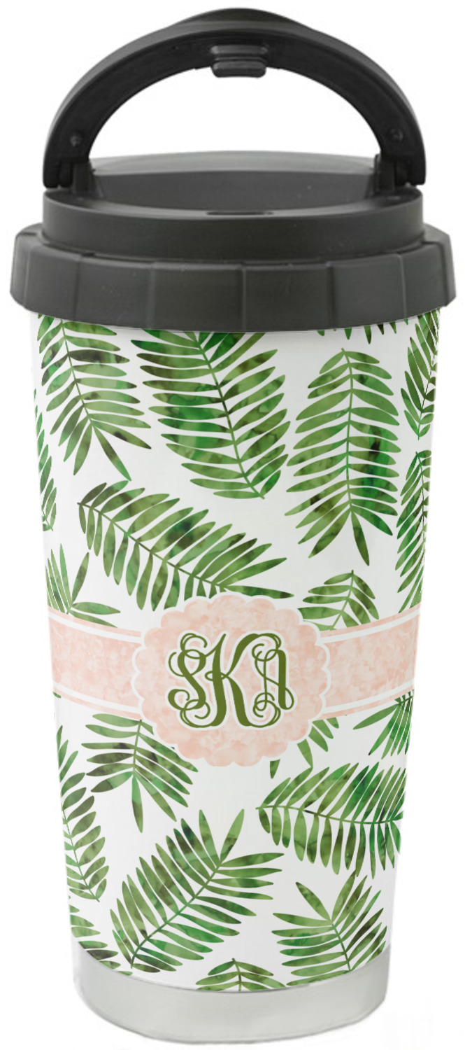 Tropical Leaves Custom Insulated Tumbler Large Iced Coffee Cup