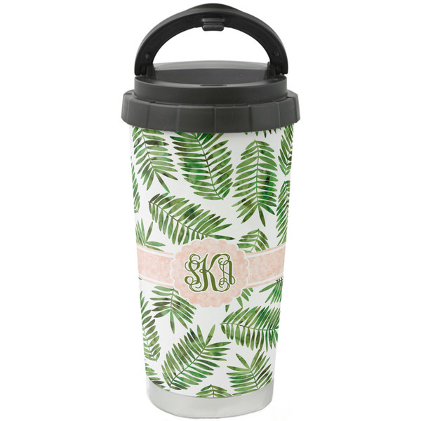 Custom Tropical Leaves Stainless Steel Coffee Tumbler (Personalized)