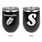 Tropical Leaves Stainless Wine Tumblers - Black - Double Sided - Approval