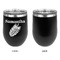 Tropical Leaves Stainless Wine Tumblers - Black - Single Sided - Approval