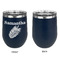 Tropical Leaves Stainless Wine Tumblers - Navy - Single Sided - Approval