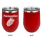 Tropical Leaves Stainless Wine Tumblers - Red - Single Sided - Approval