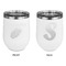 Tropical Leaves Stainless Wine Tumblers - White - Double Sided - Approval